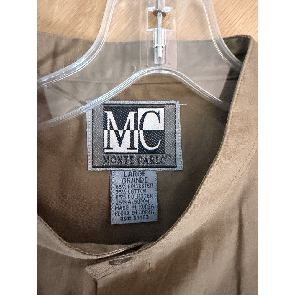 Vintage Monte Carlo Men’s Single Thread Tailor Shirt Long Sleeve Size Large